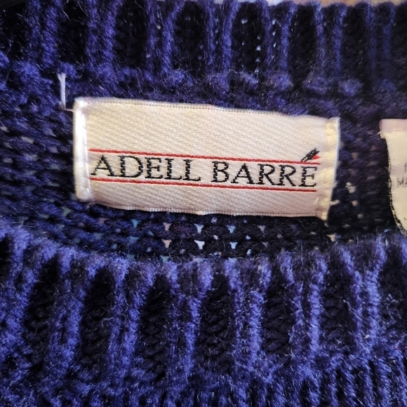 Vintage Adell Barre 80s/90s Holiday Christmas Sweater Santa Claus & Rudolph L - Picture 7 of 9